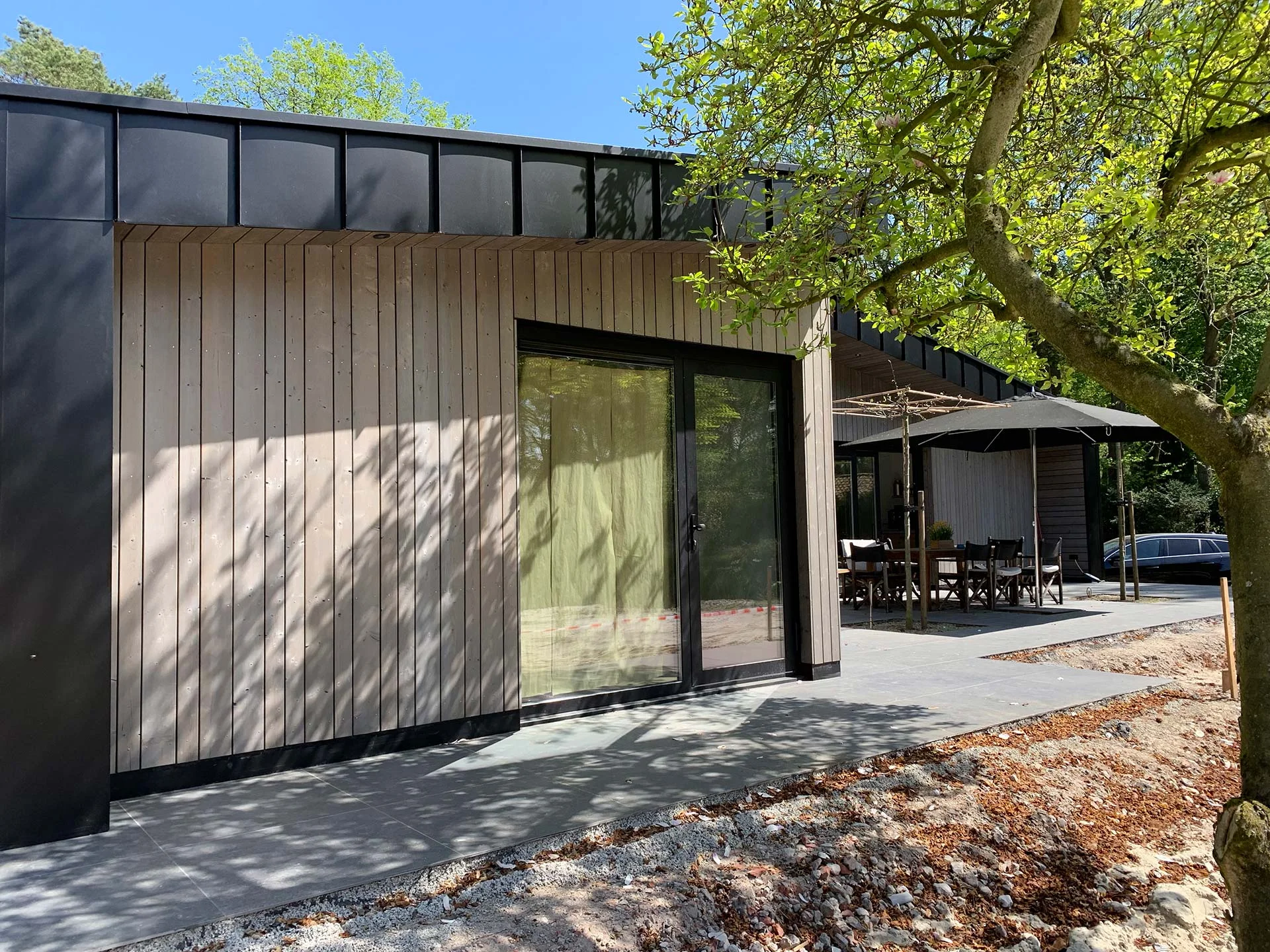 Finished contemporary bungalow constructed with Structural Insulated Panels